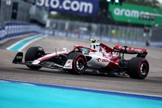 Guanyu Zhou (CHN) Alfa Romeo F1 Team C42.
06.05.2022. Formula 1 World Championship, Rd 5, Miami Grand Prix, Miami, Florida, USA, Practice Day.
- www.xpbimages.com, EMail: requests@xpbimages.com © Copyright: Rew / XPB Images