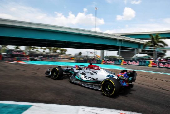George Russell (GBR) Mercedes AMG F1 W13.
07.05.2022. Formula 1 World Championship, Rd 5, Miami Grand Prix, Miami, Florida, USA, Qualifying Day.
- www.xpbimages.com, EMail: requests@xpbimages.com © Copyright: Coates / XPB Images