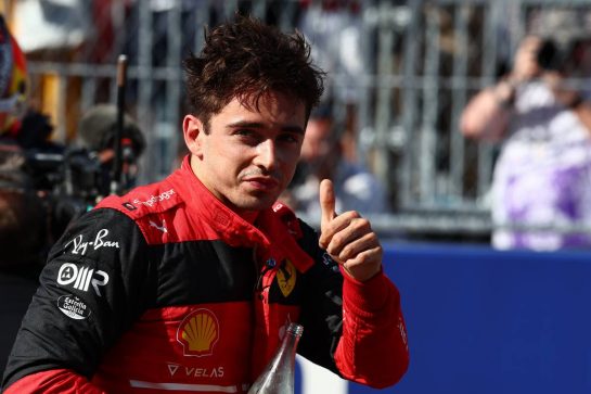 Pole for Charles Leclerc (MON) Ferrari F1-75.
07.05.2022. Formula 1 World Championship, Rd 5, Miami Grand Prix, Miami, Florida, USA, Qualifying Day.
- www.xpbimages.com, EMail: requests@xpbimages.com © Copyright: Batchelor / XPB Images