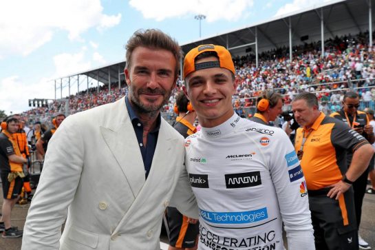 David Beckham and Lando Norris