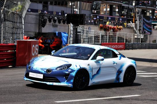 Alpine A110S demonstrations laps by Oscar Piastri (AUS) Alpine F1 Team Reserve Driver.
26.05.2022. Formula 1 World Championship, Rd 7, Monaco Grand Prix, Monte Carlo, Monaco, Practice Day.
- www.xpbimages.com, EMail: requests@xpbimages.com &copy; Copyright: Bearne / XPB Images