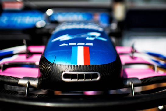 Alpine F1 Team A522 nosecone.
26.05.2022. Formula 1 World Championship, Rd 7, Monaco Grand Prix, Monte Carlo, Monaco, Practice Day.
- www.xpbimages.com, EMail: requests@xpbimages.com &copy; Copyright: Price / XPB Images