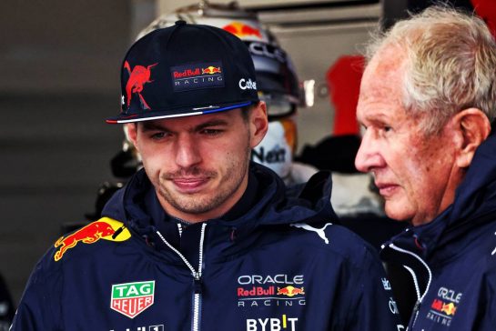 (L to R): Max Verstappen (NLD) Red Bull Racing with Dr Helmut Marko (AUT) Red Bull Motorsport Consultant.
18.06.2022. Formula 1 World Championship, Rd 9, Canadian Grand Prix, Montreal, Canada, Qualifying Day.
- www.xpbimages.com, EMail: requests@xpbimages.com &copy; Copyright: Batchelor / XPB Images