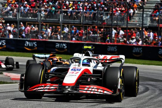Mick Schumacher (GER) Haas VF-22.
19.06.2022. Formula 1 World Championship, Rd 9, Canadian Grand Prix, Montreal, Canada, Race Day.
- www.xpbimages.com, EMail: requests@xpbimages.com &copy; Copyright: Batchelor / XPB Images