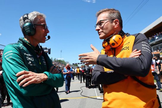 Mike Krack (LUX) Aston Martin F1 Team with Andreas Seidl, McLaren Managing Director
19.06.2022. Formula 1 World Championship, Rd 9, Canadian Grand Prix, Montreal, Canada, Race Day.
- www.xpbimages.com, EMail: requests@xpbimages.com &copy; Copyright: Batchelor / XPB Images