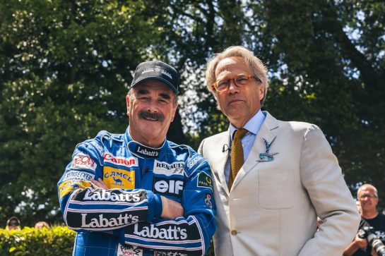 Nigel Mansell (GBR) with the Duke of Richmond (GBR)
24-26.06.2022 Goodwood Festival of Speed, Goodwood, England
 - www.xpbimages.com, EMail: requests@xpbimages.com - copy of publication required for printed pictures. Every used picture is fee-liable. &copy; Copyright: Bearne / XPB Images