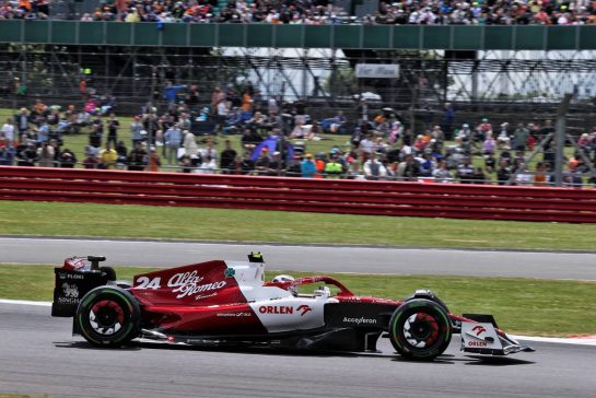 Guanyu Zhou (CHN) Alfa Romeo F1 Team C42.
01.07.2022. Formula 1 World Championship, Rd 10, British Grand Prix, Silverstone, England, Practice Day.
- www.xpbimages.com, EMail: requests@xpbimages.com &copy; Copyright: Moy / XPB Images