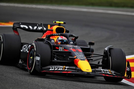 Sergio Perez (MEX) Red Bull Racing RB18.
26.08.2022. Formula 1 World Championship, Rd 14, Belgian Grand Prix, Spa Francorchamps, Belgium, Practice Day.
- www.xpbimages.com, EMail: requests@xpbimages.com © Copyright: Coates / XPB Images