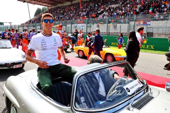 George Russell (GBR) Mercedes AMG F1 on the drivers parade.
28.08.2022. Formula 1 World Championship, Rd 14, Belgian Grand Prix, Spa Francorchamps, Belgium, Race Day.
- www.xpbimages.com, EMail: requests@xpbimages.com © Copyright: Batchelor / XPB Images