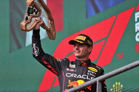 Race winner Max Verstappen (NLD) Red Bull Racing celebrates on the podium.
28.08.2022. Formula 1 World Championship, Rd 14, Belgian Grand Prix, Spa Francorchamps, Belgium, Race Day.
- www.xpbimages.com, EMail: requests@xpbimages.com © Copyright: Moy / XPB Images