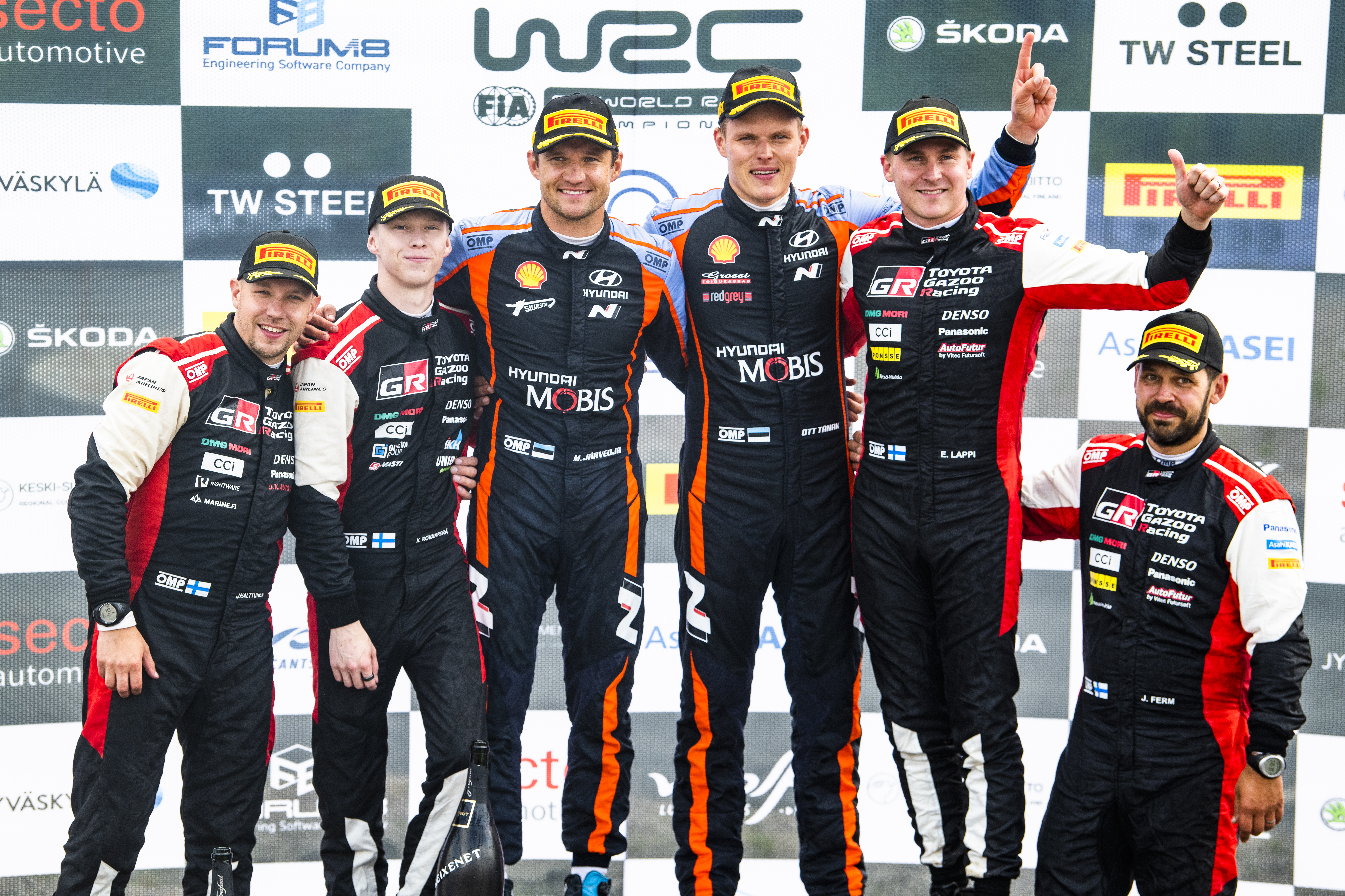 2022 WRC - Rally Finland - Podium at power stage (photo: Jaanus Ree / Red Bull Content Pool) 2022 WRC - Rally Finland - Podium at power stage (photo: Jaanus Ree / Red Bull Content Pool)