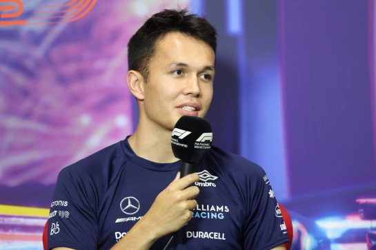 Alexander Albon (THA) Williams Racing in the FIA Press Conference.
29.09.2022. Formula 1 World Championship, Rd 17, Singapore Grand Prix, Marina Bay Street Circuit, Singapore, Preparation Day.
- www.xpbimages.com, EMail: requests@xpbimages.com &copy; Copyright: XPB Images