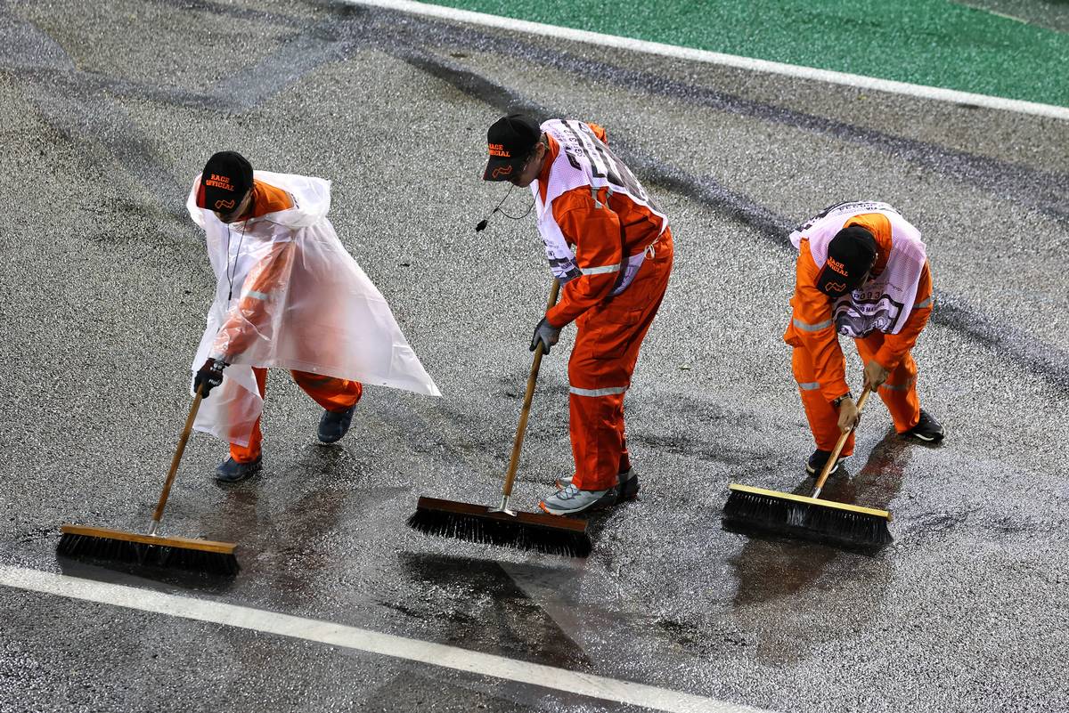 Perez holds off Leclerc to win rain-hit Singapore GP