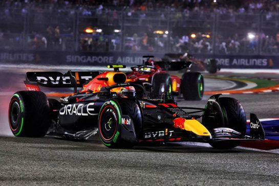 Sergio Perez (MEX) Red Bull Racing RB18.
02.10.2022. Formula 1 World Championship, Rd 17, Singapore Grand Prix, Marina Bay Street Circuit, Singapore, Race Day.
- www.xpbimages.com, EMail: requests@xpbimages.com &copy; Copyright: Charniaux / XPB Images