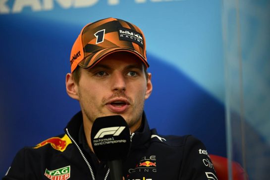 Max Verstappen (NLD) Red Bull Racing in the FIA Press Conference.
06.10.2022. Formula 1 World Championship, Rd 18, Japanese Grand Prix, Suzuka, Japan, Preparation Day.
- www.xpbimages.com, EMail: requests@xpbimages.com &copy; Copyright: XPB Images