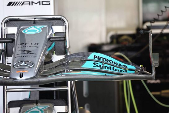 Mercedes front wing.
27.10.2022. Formula 1 World Championship, Rd 20, Mexican Grand Prix, Mexico City, Mexico, Preparation Day.
- www.xpbimages.com, EMail: requests@xpbimages.com © Copyright: Batchelor / XPB Images