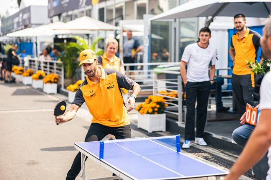 Daniel Ricciardo (AUS) McLaren plays table tennis in the paddock.
27.10.2022. Formula 1 World Championship, Rd 20, Mexican Grand Prix, Mexico City, Mexico, Preparation Day.
- www.xpbimages.com, EMail: requests@xpbimages.com © Copyright: Bearne / XPB Images