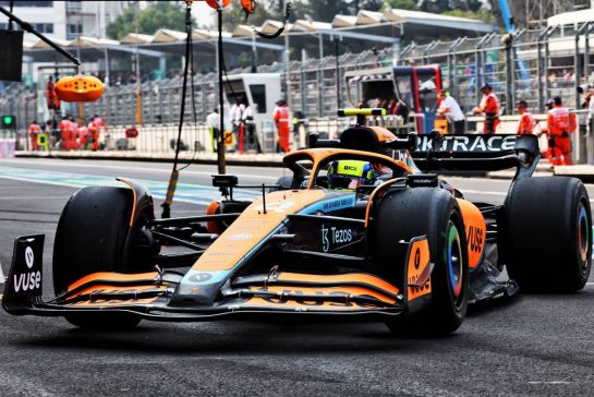 Lando Norris (GBR) McLaren MCL36 in the pits.
28.10.2022. Formula 1 World Championship, Rd 20, Mexican Grand Prix, Mexico City, Mexico, Practice Day.
- www.xpbimages.com, EMail: requests@xpbimages.com &copy; Copyright: Batchelor / XPB Images