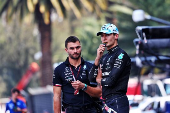 George Russell (GBR) Mercedes AMG F1 on the grid.
30.10.2022. Formula 1 World Championship, Rd 20, Mexican Grand Prix, Mexico City, Mexico, Race Day.
- www.xpbimages.com, EMail: requests@xpbimages.com © Copyright: Charniaux / XPB Images