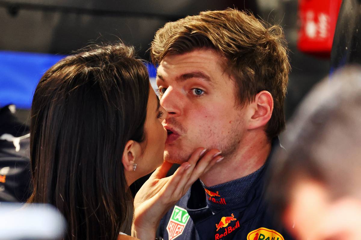 Max Verstappen (NLD) Red Bull Racing with his girlfriend Kelly Piquet (BRA).
07.05.2022. Formula 1 World Championship, Rd 5, Miami Grand Prix, Miami, Florida, USA, Qualifying Day.
- www.xpbimages.com, EMail: requests@xpbimages.com &copy; Copyright: Batchelor / XPB Images