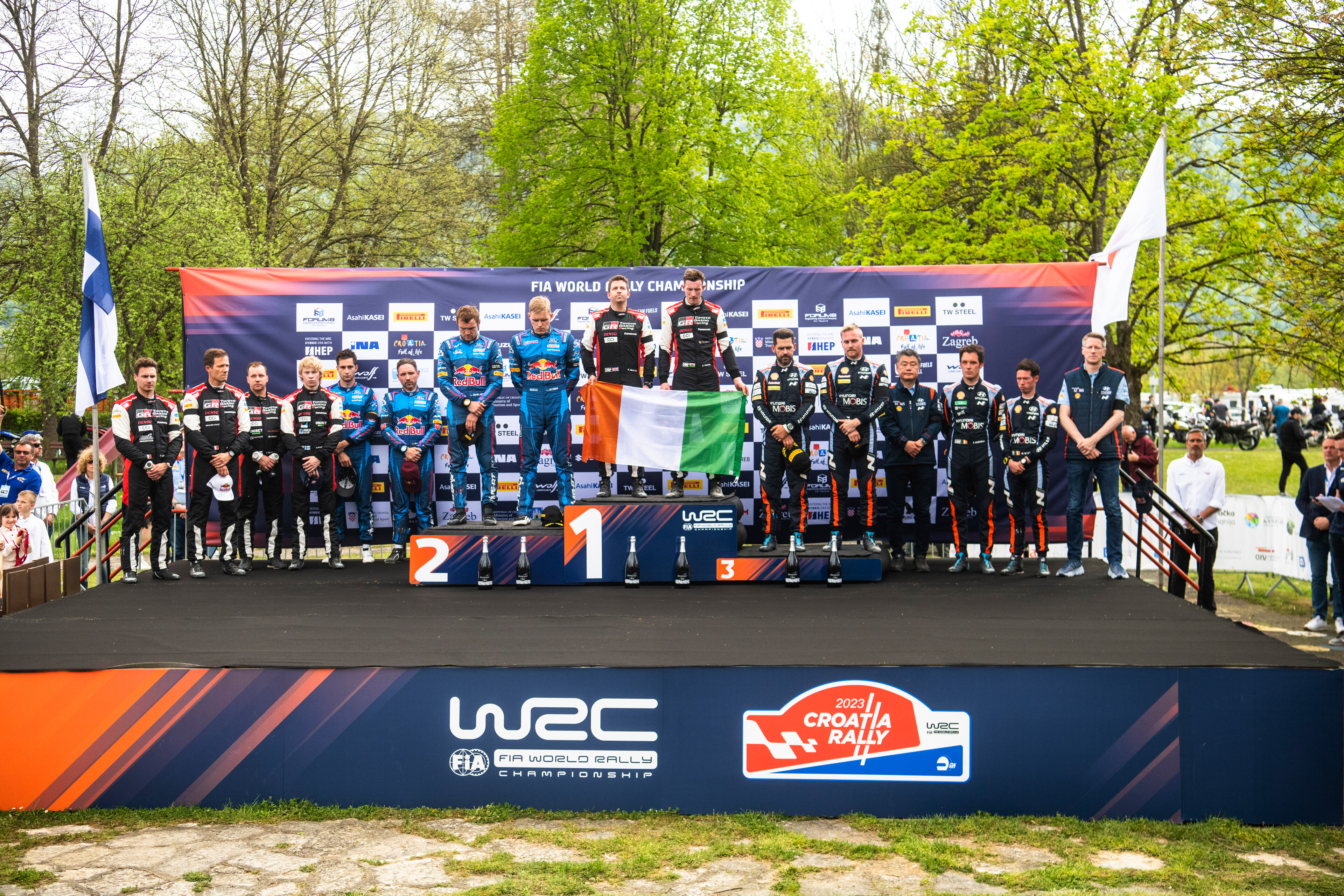 2023 WRC - Rally Croatia - Final Power Stage podium and tribute to Craig Breen (photo Jaanus Ree / Red Bull Content Pool) 2023 WRC - Rally Croatia - Final Power Stage podium and tribute to Craig Breen (photo Jaanus Ree / Red Bull Content Pool)