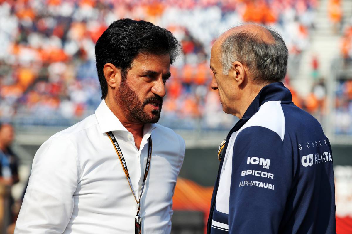 (L to R): Mohammed Bin Sulayem (UAE) FIA President with Franz Tost (AUT) AlphaTauri Team Principal. 04.09.2022. Formula 1 World Championship, Rd 14, Dutch Grand Prix, Zandvoort, Netherlands, Race Day. - www.xpbimages.com, EMail: requests@xpbimages.com &copy; Copyright: Coates / XPB Images