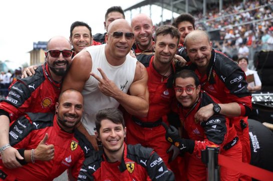 Vin Diesel (USA) Actor with Ferrari on the grid.
07.05.2023. Formula 1 World Championship, Rd 5, Miami Grand Prix, Miami, Florida, USA, Race Day.
 - www.xpbimages.com, EMail: requests@xpbimages.com &copy; Copyright: Gilbert / XPB Images