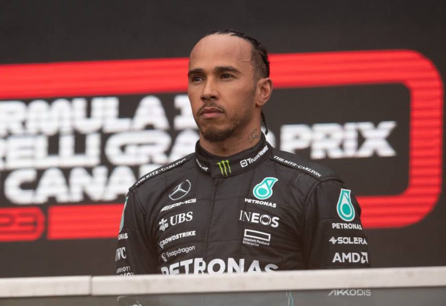 Lewis Hamilton (GBR) Mercedes AMG F1, third position, on the podium. 18.06.2023. Formula 1 World Championship, Rd 9, Canadian Grand Prix, Montreal, Canada, Race Day. - www.xpbimages.com, EMail: requests@xpbimages.com © Copyright: Price / XPB Images