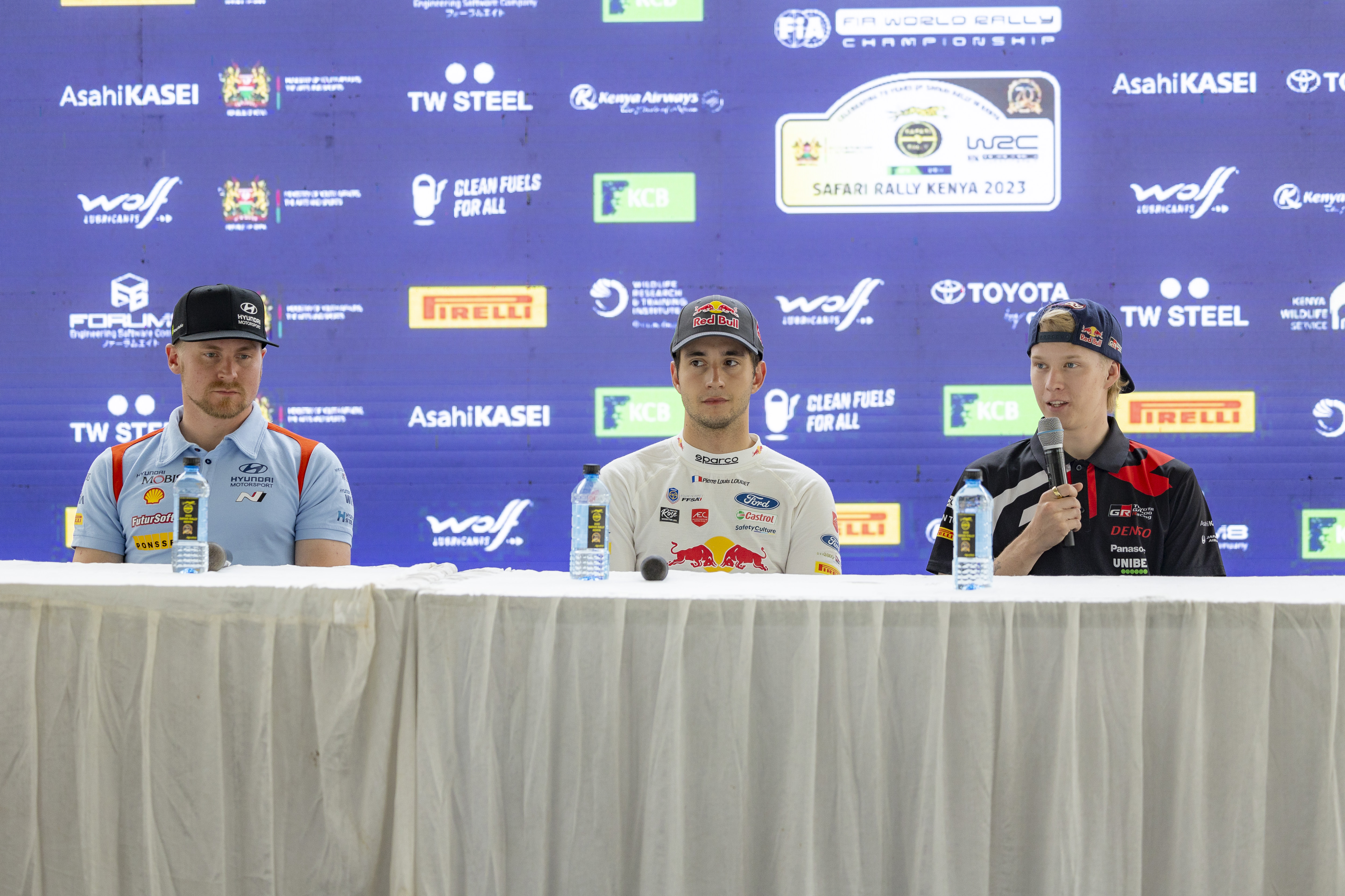 2023 WRC - Safari Rally Kenya - Pre-event FIA press conference - Esapekka Lappi, Kalle Rovanperä, Pierre-Louis Loubet 2023 WRC - Safari Rally Kenya - Pre-event FIA press conference - Esapekka Lappi, Kalle Rovanperä, Pierre-Louis Loubet