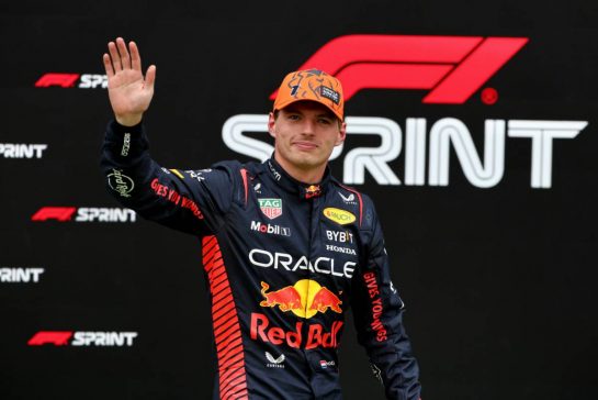 Max Verstappen (NLD) Red Bull Racing celebrates securing the first grid position for Sprint in parc ferme.
01.07.2023. Formula 1 World Championship, Rd 10, Austrian Grand Prix, Spielberg, Austria, Sprint Day.
- www.xpbimages.com, EMail: requests@xpbimages.com © Copyright: Moy / XPB Images