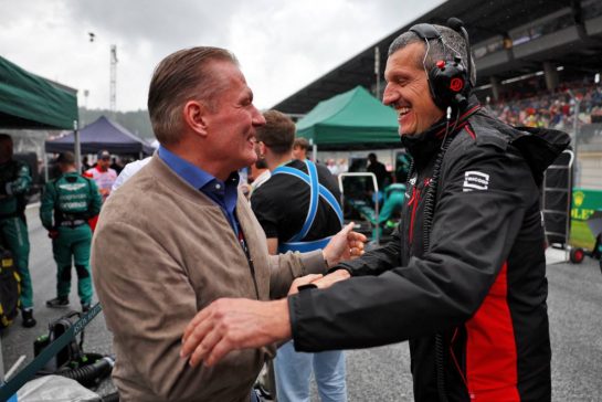 (L to R): Jos Verstappen (NLD) with Guenther Steiner (ITA) Haas F1 Team Prinicipal on the grid.
01.07.2023. Formula 1 World Championship, Rd 10, Austrian Grand Prix, Spielberg, Austria, Sprint Day.
- www.xpbimages.com, EMail: requests@xpbimages.com © Copyright: Batchelor / XPB Images
