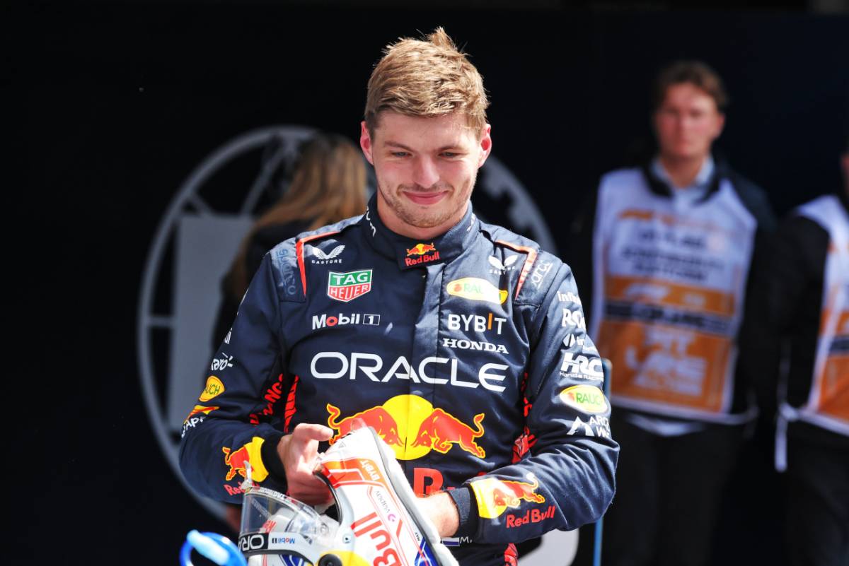 Max Verstappen (NLD) Red Bull Racing, first position, in Sprint Qualifying parc ferme.
29.07.2023. Formula 1 World Championship, Rd 13, Belgian Grand Prix, Spa Francorchamps, Belgium, Sprint Day.
- www.xpbimages.com, EMail: requests@xpbimages.com &copy; Copyright: Bearne / XPB Images