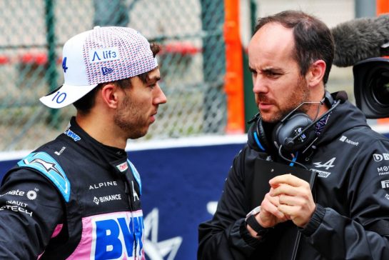 (L to R): Pierre Gasly (FRA) Alpine F1 Team with Karel Loos (BEL) Alpine F1 Team Race Engineer on the grid.
30.07.2023. Formula 1 World Championship, Rd 13, Belgian Grand Prix, Spa Francorchamps, Belgium, Race Day.
- www.xpbimages.com, EMail: requests@xpbimages.com &copy; Copyright: Batchelor / XPB Images