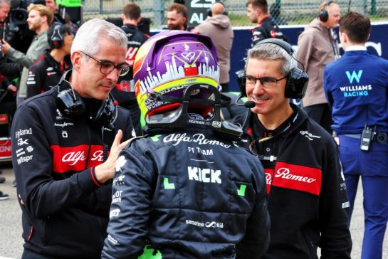 Zhou Guanyu (CHN) Alfa Romeo F1 Team with Alessandro Alunni Bravi (ITA) Alfa Romeo F1 Team Managing Director and Team Representative and Xevi Pujolar (ESP) Alfa Romeo F1 Team Head of Trackside Engineering on the grid.
30.07.2023. Formula 1 World Championship, Rd 13, Belgian Grand Prix, Spa Francorchamps, Belgium, Race Day.
- www.xpbimages.com, EMail: requests@xpbimages.com &copy; Copyright: Batchelor / XPB Images