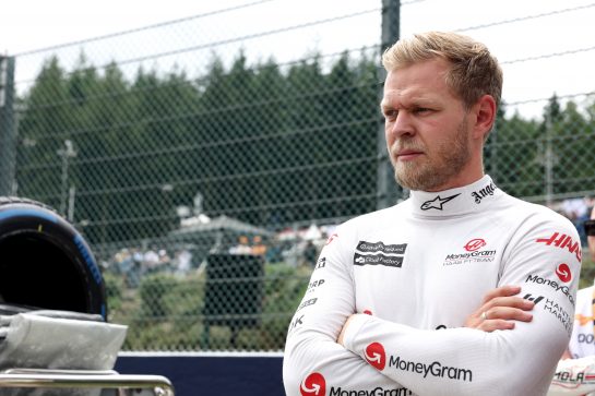 Kevin Magnussen (DEN) Haas F1 Team on the grid.
30.07.2023. Formula 1 World Championship, Rd 13, Belgian Grand Prix, Spa Francorchamps, Belgium, Race Day.
- www.xpbimages.com, EMail: requests@xpbimages.com &copy; Copyright: Bearne / XPB Images