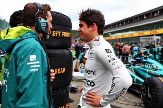 Lance Stroll (CDN) Aston Martin F1 Team on the grid.
30.07.2023. Formula 1 World Championship, Rd 13, Belgian Grand Prix, Spa Francorchamps, Belgium, Race Day.
 - www.xpbimages.com, EMail: requests@xpbimages.com &copy; Copyright: Coates / XPB Images