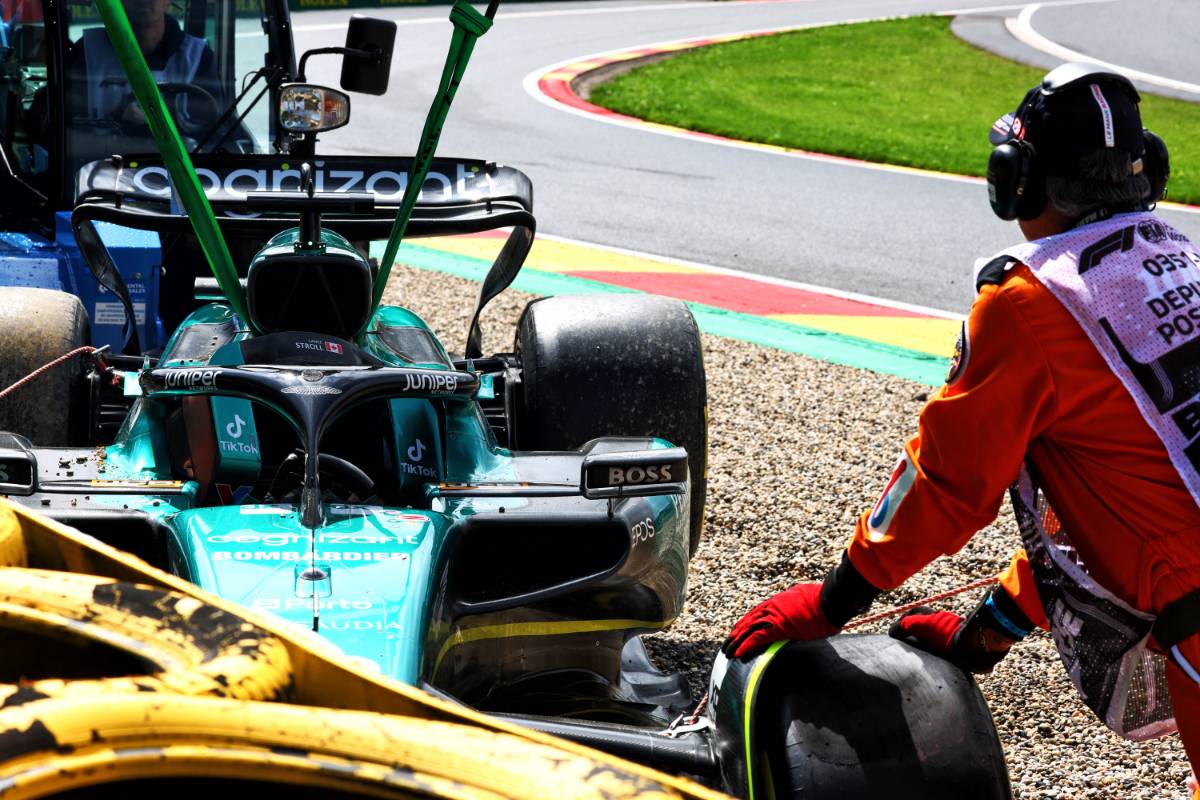 Lance Stroll (CDN) Aston Martin F1 Team AMR23 crashed in Sprint qualifying.
29.07.2023. Formula 1 World Championship, Rd 13, Belgian Grand Prix, Spa Francorchamps, Belgium, Sprint Day.
- www.xpbimages.com, EMail: requests@xpbimages.com © Copyright: Coates / XPB Images