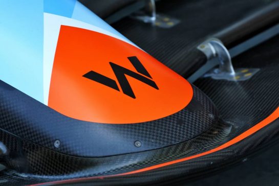 Williams Racing FW45 nosecone.
14.09.2023. Formula 1 World Championship, Rd 16, Singapore Grand Prix, Marina Bay Street Circuit, Singapore, Preparation Day.
- www.xpbimages.com, EMail: requests@xpbimages.com &copy; Copyright: Batchelor / XPB Images