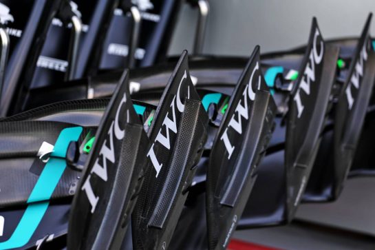Mercedes AMG F1 W14 front wings.
14.09.2023. Formula 1 World Championship, Rd 16, Singapore Grand Prix, Marina Bay Street Circuit, Singapore, Preparation Day.
- www.xpbimages.com, EMail: requests@xpbimages.com &copy; Copyright: Moy / XPB Images