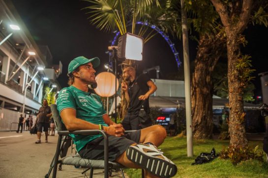Fernando Alonso (ESP) Aston Martin F1 Team.
14.09.2023. Formula 1 World Championship, Rd 16, Singapore Grand Prix, Marina Bay Street Circuit, Singapore, Preparation Day.
- www.xpbimages.com, EMail: requests@xpbimages.com &copy; Copyright: Bearne / XPB Images