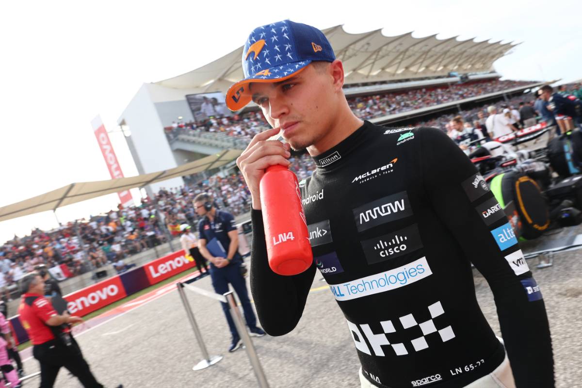 Lando Norris (GBR) McLaren on the grid.
21.10.2023. Formula 1 World Championship, Rd 19, United States Grand Prix, Austin, Texas, USA, Sprint Day.
- www.xpbimages.com, EMail: requests@xpbimages.com &copy; Copyright: Batchelor / XPB Images
