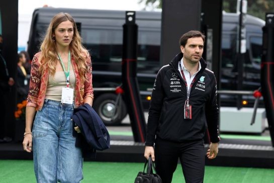 Jerome d'Ambrosio (BEL) Mercedes AMG F1 Driver Development Director with his wife Eleonore von Habsburg (AUS) Jewelry Designer.
27.10.2023. Formula 1 World Championship, Rd 20, Mexican Grand Prix, Mexico City, Mexico, Practice Day.
- www.xpbimages.com, EMail: requests@xpbimages.com &copy; Copyright: Moy / XPB Images