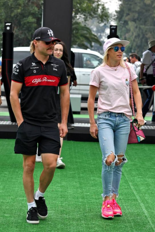 Valtteri Bottas (FIN) Alfa Romeo F1 Team with his girlfriend Tiffany Cromwell (AUS) Professional Cyclist.
27.10.2023. Formula 1 World Championship, Rd 20, Mexican Grand Prix, Mexico City, Mexico, Practice Day.
- www.xpbimages.com, EMail: requests@xpbimages.com &copy; Copyright: Moy / XPB Images