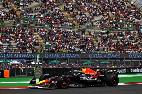 Sergio Perez (MEX) Red Bull Racing RB19.
27.10.2023. Formula 1 World Championship, Rd 20, Mexican Grand Prix, Mexico City, Mexico, Practice Day.
- www.xpbimages.com, EMail: requests@xpbimages.com &copy; Copyright: Moy / XPB Images