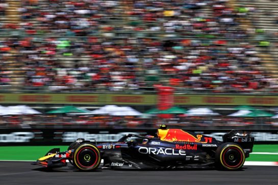 Sergio Perez (MEX) Red Bull Racing RB19.
27.10.2023. Formula 1 World Championship, Rd 20, Mexican Grand Prix, Mexico City, Mexico, Practice Day.
- www.xpbimages.com, EMail: requests@xpbimages.com &copy; Copyright: Moy / XPB Images
