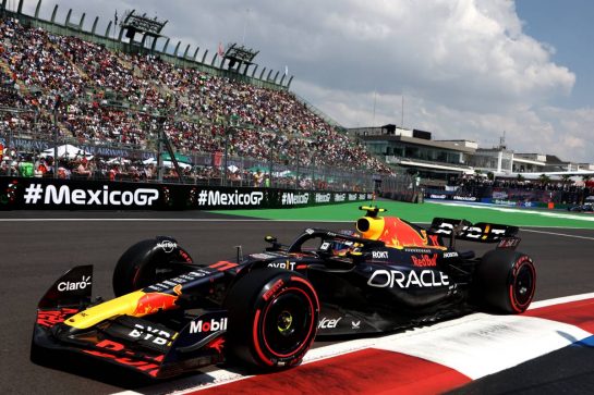 Sergio Perez (MEX) Red Bull Racing RB19.
27.10.2023. Formula 1 World Championship, Rd 20, Mexican Grand Prix, Mexico City, Mexico, Practice Day.
- www.xpbimages.com, EMail: requests@xpbimages.com &copy; Copyright: Moy / XPB Images