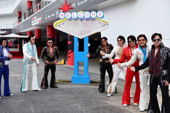 Paddock atmosphere - Elvis impersonators.
15.11.2023. Formula 1 World Championship, Rd 22, Las Vegas Grand Prix, Las Vegas, Nevada, USA, Preparation Day.
- www.xpbimages.com, EMail: requests@xpbimages.com © Copyright: Batchelor / XPB Images