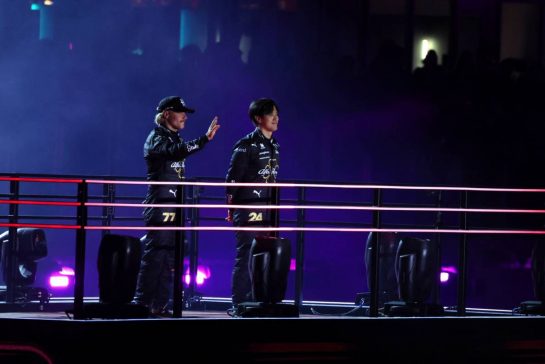 (L to R): Valtteri Bottas (FIN) Alfa Romeo F1 Team and Zhou Guanyu (CHN) Alfa Romeo F1 Team - Opening Ceremony.
15.11.2023. Formula 1 World Championship, Rd 22, Las Vegas Grand Prix, Las Vegas, Nevada, USA, Preparation Day.
- www.xpbimages.com, EMail: requests@xpbimages.com © Copyright: Moy / XPB Images