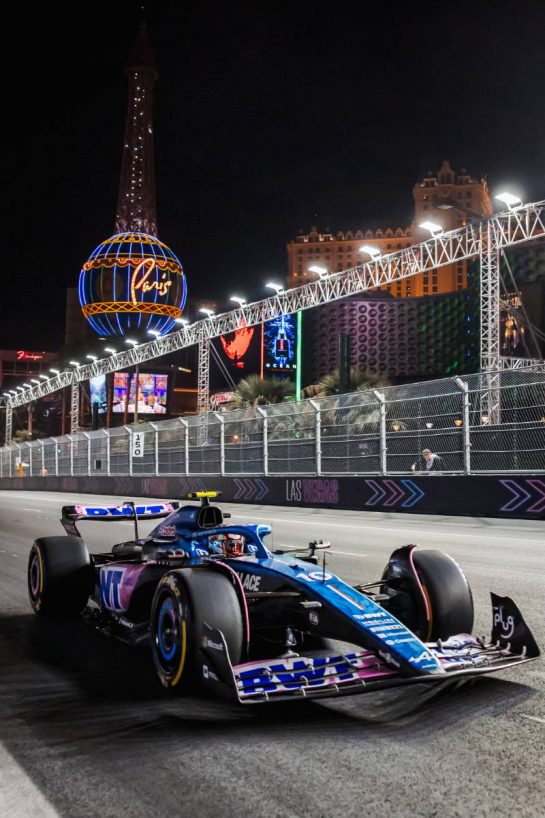 Pierre Gasly (FRA) Alpine F1 Team A523.
16.11.2023. Formula 1 World Championship, Rd 22, Las Vegas Grand Prix, Las Vegas, Nevada, USA, Practice Day.
- www.xpbimages.com, EMail: requests@xpbimages.com © Copyright: Bearne / XPB Images