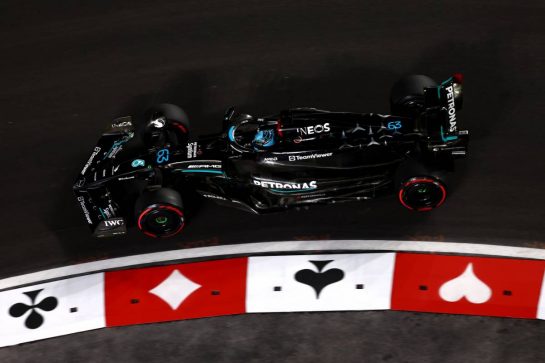 George Russell (GBR) Mercedes AMG F1 W14.
16.11.2023. Formula 1 World Championship, Rd 22, Las Vegas Grand Prix, Las Vegas, Nevada, USA, Practice Day.
- www.xpbimages.com, EMail: requests@xpbimages.com © Copyright: Batchelor / XPB Images